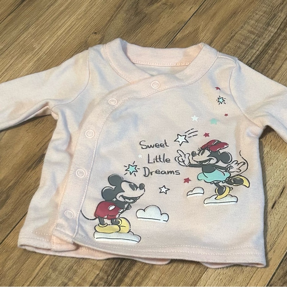 Disney Baby Mickey & Minnie Mouse‎ Newborn Top, Sweet Little Dreams, Pink